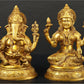 Brass pair of Lakshmi and Ganesha 8 inches