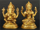 Brass pair of Lakshmi and Ganesha 8 inches