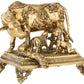 Handmade Brass Sculpture of the Belief: "All Gods Live in the Body of a Cow" 12 inches