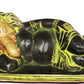 Black Green Gold Handmade Brass Statue of Relaxing Ganesha 6 inches