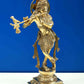 Amazing Natural Brass Statue of Lord Krishna Playing the Flute 12 inches