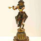 Double Chala Brass Statue of Lord Krishna on a High Pedestal 12 INCHES