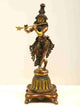 Double Chala Brass Statue of Lord Krishna on a High Pedestal 12 INCHES