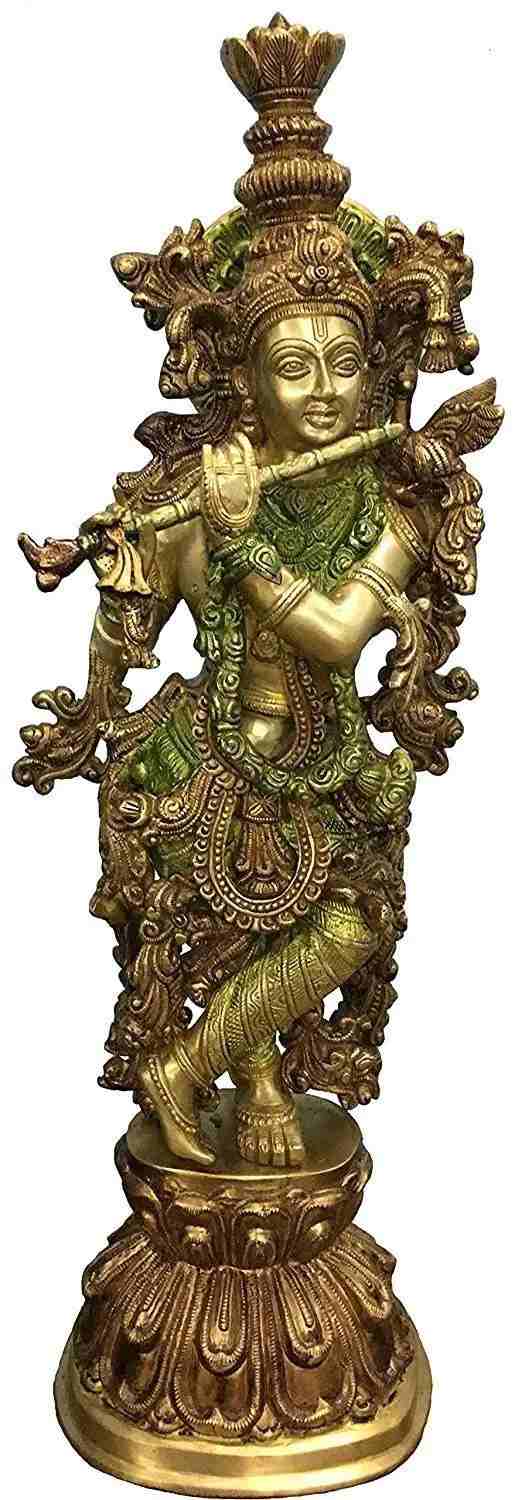 Handmade Brass Statue of Krishna 24 Inches