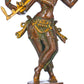 Double chala Handmade Brass Statue Depicting Lord Krishna's Cosmic Form, the Eighth Incarnation of Vishnu 14 inches