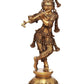 The Tribhanga Murari (Krishna) Playing the Flute in Natural Brass 23 inches