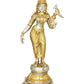 Brass Gold Silver Statue of Devi Andal Holding a Parrot 12 inches