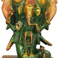 Brass Lord Ganesha Idol with an Elephant Head Backdrop 5 inches