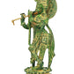 Handcrafted Green Chala Brass Krishna Statue 11 inches