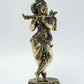 Exquisite Brass Statue of Lord Krishna Playing the Flute 9 inches