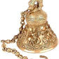 Brass Hanging Ritual Bell with Six Auspicious Images of Lord Krishna 24 inches