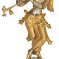 Handmade Brass Statue of Krishna Playing the Flute 14 inches