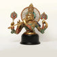 Chaturbhuja Venugopal (Krishna) Brass Bust with Inlay Work on Wooden Base 18 inches