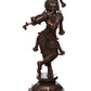 The Tribhanga Murari (Krishna) Playing the Flute in Indian Cocoa Brass 23 inches