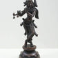 Indian Cocoa Brass Statue of Standing Lord Krishna Playing the Flute 14 inches