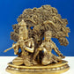 Handmade Brass Statue of Krishna Playing Flute for Radha 12 Inches