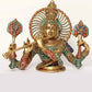 Brass Statue of Chaturbhuja Venugopal (Krishna) Bust 15 Inches