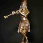 Handmade Silver and Gold Brass Statue of Shri Krishna Playing His Flute 23 Inches