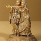 Exquisite Small Gold Brass Statue of Radha Krishna 5 inches