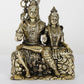 Small Superfine Shiva Parvati Brass Statue Seated in Blessing Gesture 3.5 inches