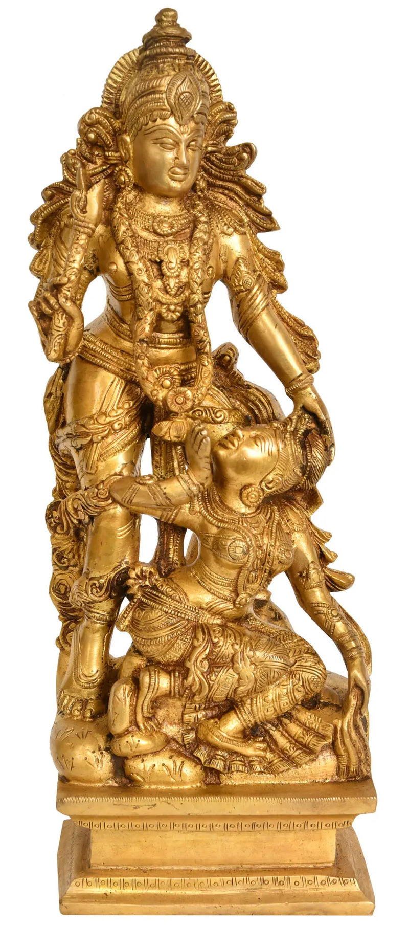 Handmade Brass Statue of Radha and Krishna 13 inches