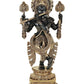 Black natural Brass Tribhanga Muralidhara with Tassels at the Wrists and Sashes at the Hips 15 CM