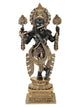 Black natural Brass Tribhanga Muralidhara with Tassels at the Wrists and Sashes at the Hips 15 CM