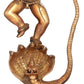 Natural Brass Statue Depicting Lord Krishna Vanquishing Kaliya 18 Inches