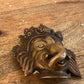 Handmade small brass wall hanging mask of Lord Ganesha 4 inches