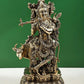 Handmade Brass Sculpture of Murlidhar Krishna with Cow 16 Inches