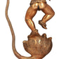 Natural Brass Statue Depicting Lord Krishna Vanquishing Kaliya 18 Inches