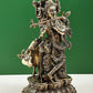 Handmade Brass Sculpture of Murlidhar Krishna with Cow 16 Inches