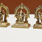 Set of three small brass statues of Ganesha, Lakshmi, and Saraswati 2 inches