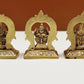 Set of three small brass statues of Ganesha, Lakshmi, and Saraswati 2 inches