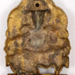 Natural Brass Idol of Lord Ganesha Seated on a Throne, Bestowing Blessings 11 inches