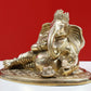 Brass Idol of Lord Ganesha Enjoying Modak 6 inches