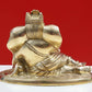 Brass Idol of Lord Ganesha Enjoying Modak 6 inches