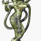 Handcrafted Polish Brass Sculpture of Lord Krishna and Kaliya 15 inches