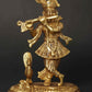 Small Statue of Lord Krishna Playing Flute with Peacock 6 inches