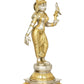 Brass Gold Silver Statue of Devi Andal Holding a Parrot 12 inches