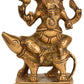 Brass Lord Ganesha Statue seated on Rat 4 inches