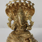 Brass Lord Ganesha Seated on a Sheshnag 7 inches