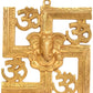 Brass wall hanging statue depicting the auspicious Om symbol with Ganesha 8 inches