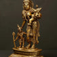 Brass Handmade Goddess Parvati with Her Sons Ganesha and Karttikeya''10