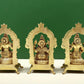 Brass Ganesha, Lakshmi and Saraswati , 8 inches