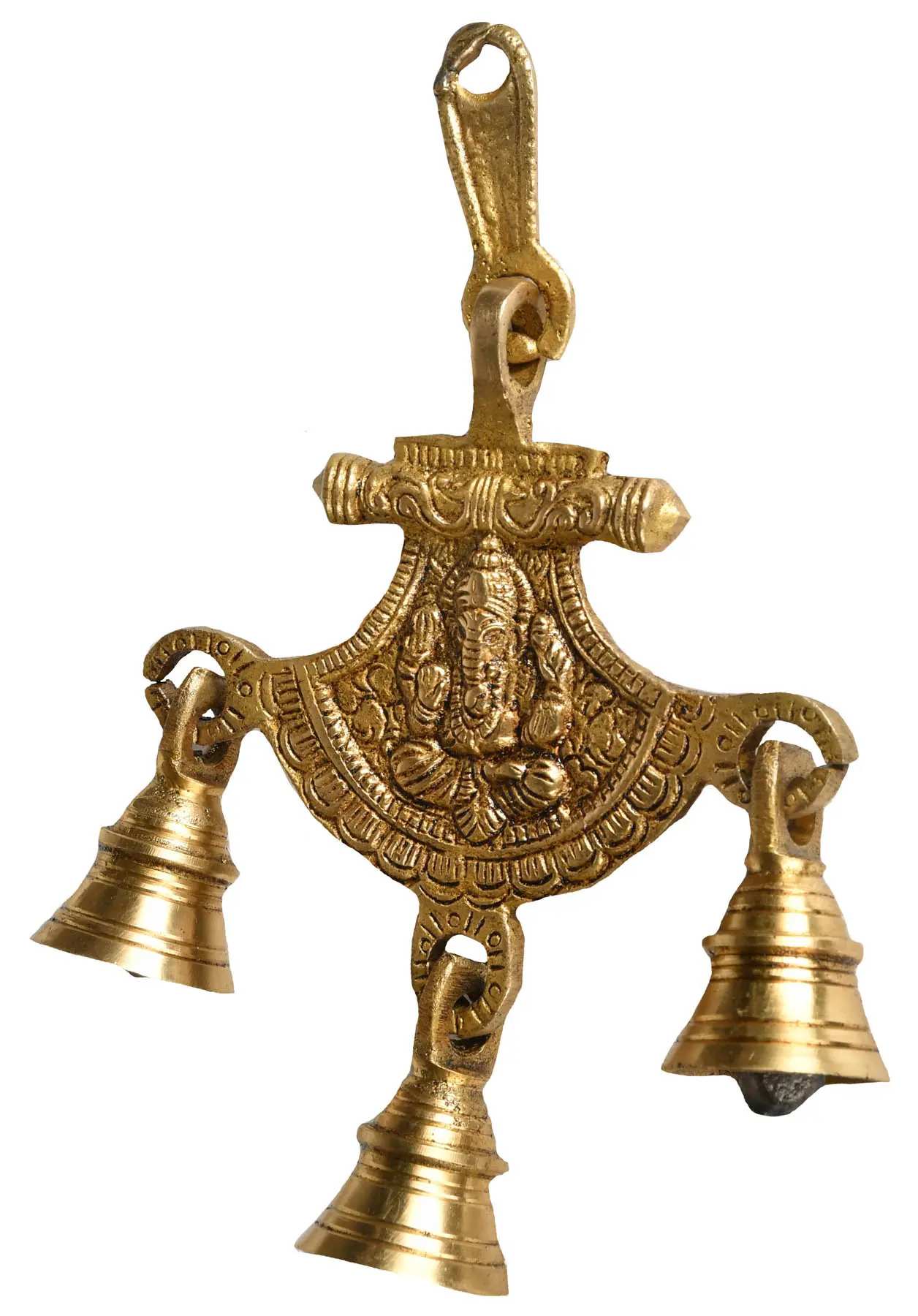 Brass Hanging Bells with Ganesha Design