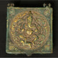 Brass Lord Ganesha Box Antique green 4 inches