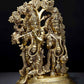 Brass Statue of Standing Radha and Krishna Under the Tree 13 Inches