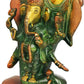 Brass Lord Ganesha Idol with an Elephant Head Backdrop 5 inches