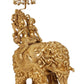 Handmade Natural Brass Statue of Radha and Krishna Riding on an Elephant 23 inches